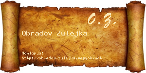 Obradov Zulejka névjegykártya
